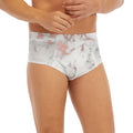 White Rose Gold Marble Print Men's Briefs