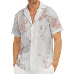 White Rose Gold Marble Print Men's Deep V-Neck Shirt