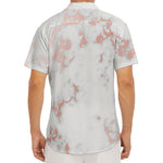 White Rose Gold Marble Print Men's Deep V-Neck Shirt