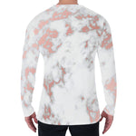White Rose Gold Marble Print Men's Long Sleeve T-Shirt