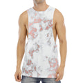 White Rose Gold Marble Print Men's Muscle Tank Top