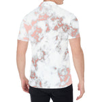 White Rose Gold Marble Print Men's Shirt