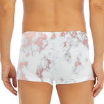 White Rose Gold Marble Print Men's Short Boxer Briefs