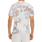 White Rose Gold Marble Print Men's Short Sleeve Rash Guard
