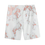 White Rose Gold Marble Print Men's Sports Shorts