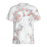 White Rose Gold Marble Print Men's Sports T-Shirt