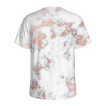 White Rose Gold Marble Print Men's Sports T-Shirt