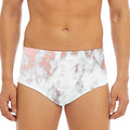 White Rose Gold Marble Print Men's Triangle Swim Briefs