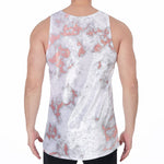 White Rose Gold Marble Print Men's Velvet Tank Top