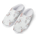 White Rose Gold Marble Print Mesh Casual Shoes