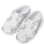White Rose Gold Marble Print Mesh Casual Shoes