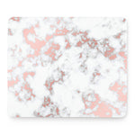 White Rose Gold Marble Print Mouse Pad
