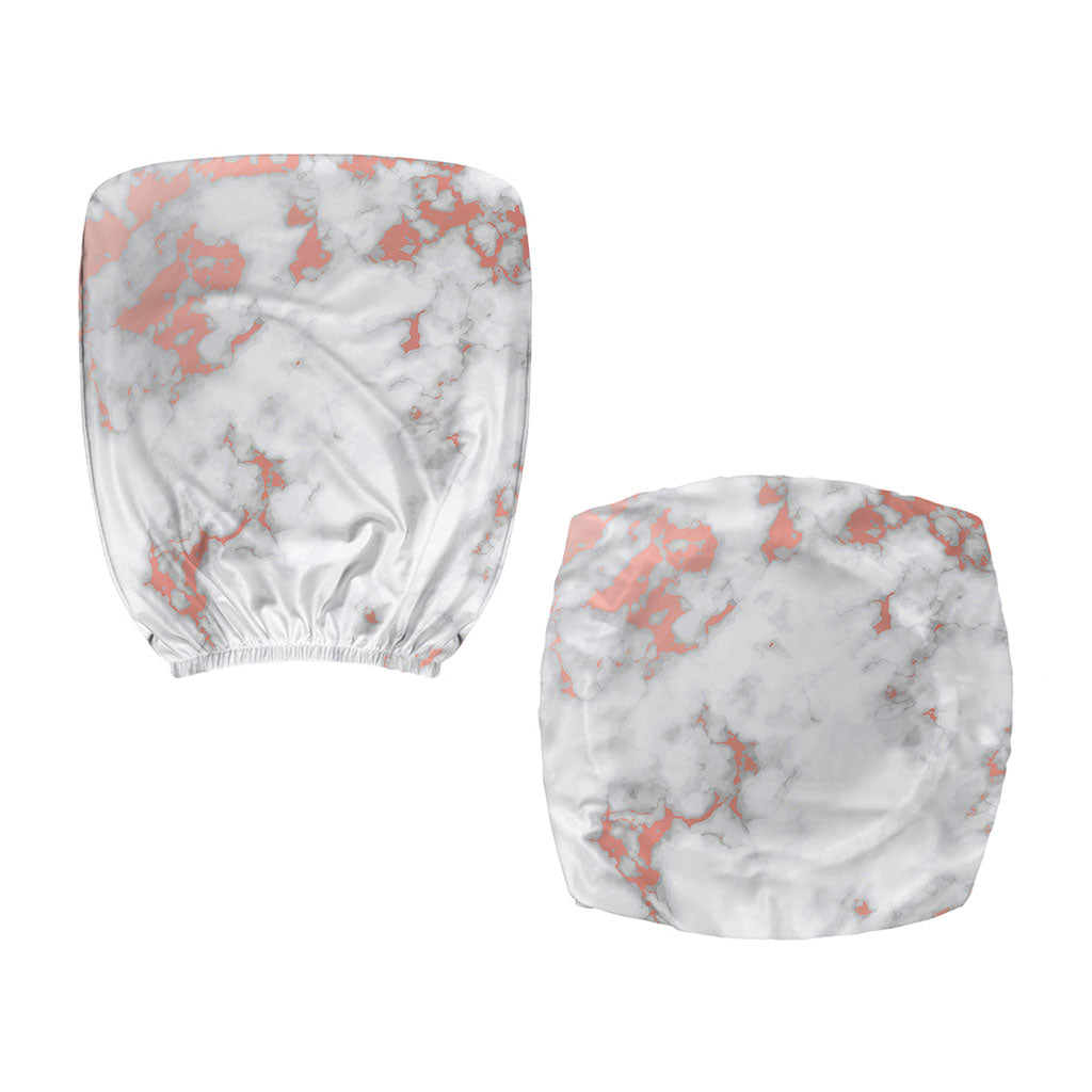 White Rose Gold Marble Print Office Chair Cover