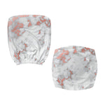 White Rose Gold Marble Print Office Chair Cover
