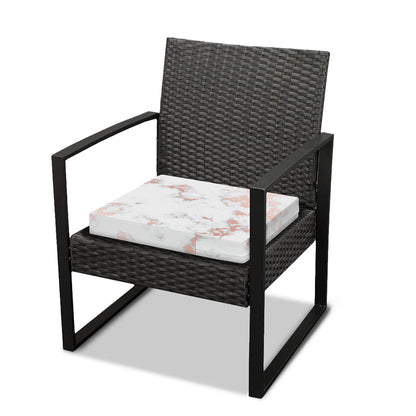 White Rose Gold Marble Print Outdoor Seat Cushion Cover
