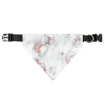White Rose Gold Marble Print Over The Collar Dog Bandana