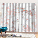 White Rose Gold Marble Print Pencil Pleat Curtains