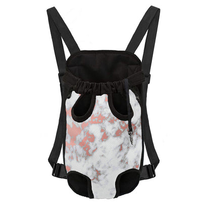 White Rose Gold Marble Print Pet Carrier Backpack