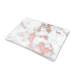 White Rose Gold Marble Print Pet Cooling Mat Cover