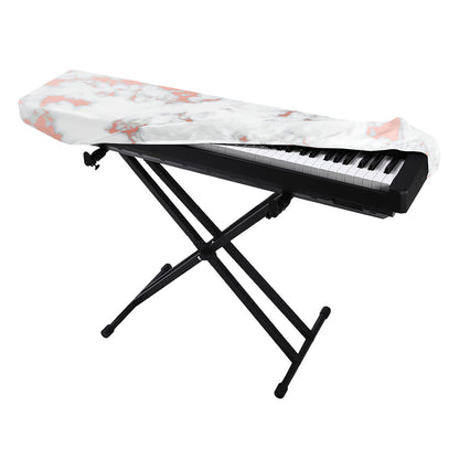 White Rose Gold Marble Print Piano Keyboard Cover