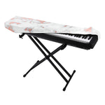 White Rose Gold Marble Print Piano Keyboard Cover