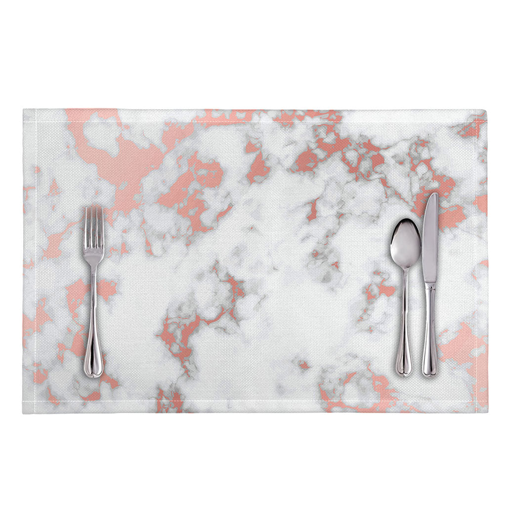 White Rose Gold Marble Print Placemat