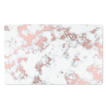 White Rose Gold Marble Print Polyester Doormat