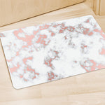 White Rose Gold Marble Print Polyester Doormat