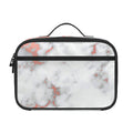 White Rose Gold Marble Print Portable Lunch Bag