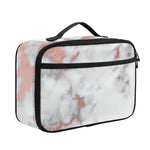 White Rose Gold Marble Print Portable Lunch Bag