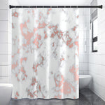 White Rose Gold Marble Print Premium Shower Curtain