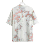 White Rose Gold Marble Print Rayon Hawaiian Shirt