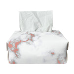 White Rose Gold Marble Print Rectangle Tissue Box Cover