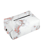 White Rose Gold Marble Print Rectangle Tissue Box Cover