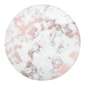 White Rose Gold Marble Print Round Blanket
