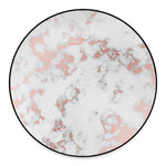White Rose Gold Marble Print Round Floor Mat