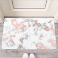 White Rose Gold Marble Print Rubber Doormat