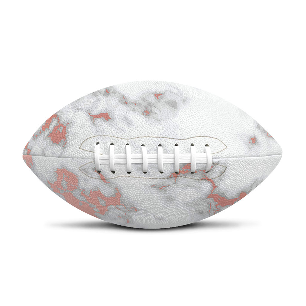 White Rose Gold Marble Print Rugby Ball