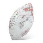 White Rose Gold Marble Print Rugby Ball