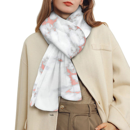 White Rose Gold Marble Print Scarf