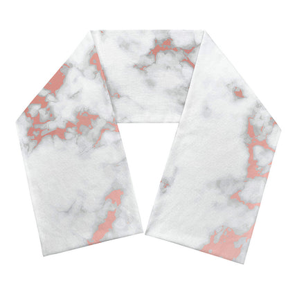 White Rose Gold Marble Print Scarf