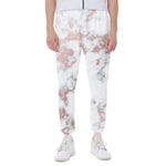 White Rose Gold Marble Print Scuba Joggers