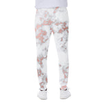 White Rose Gold Marble Print Scuba Joggers