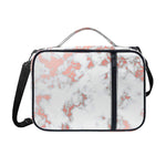 White Rose Gold Marble Print Shoulder Strap Bible Bag