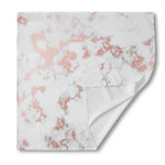 White Rose Gold Marble Print Silk Bandana