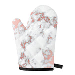 White Rose Gold Marble Print Single Oven Mitt