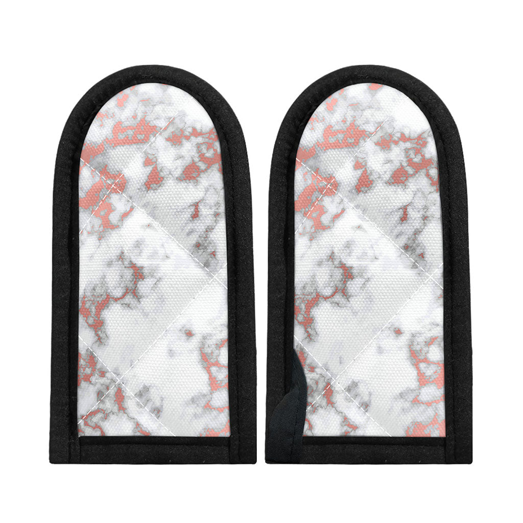 White Rose Gold Marble Print Skillet Handle Cover
