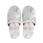 White Rose Gold Marble Print Slippers