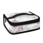 White Rose Gold Marble Print Small Lunch Bag