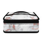 White Rose Gold Marble Print Small Lunch Bag